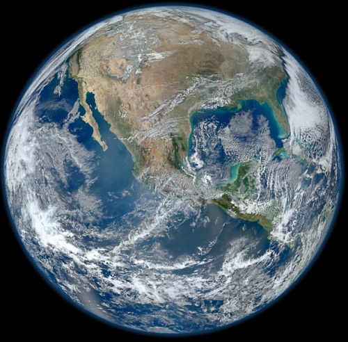 太空中拍摄的地球照片.