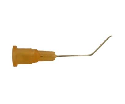 截囊针，用于打开晶状体前囊，1毫升注射器弯折而成。