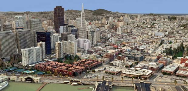 C3科技公司制作出的旧金山3D地图图像