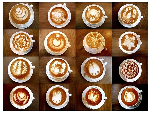 “Latte Art”，咖啡拉花（图片来自网络）